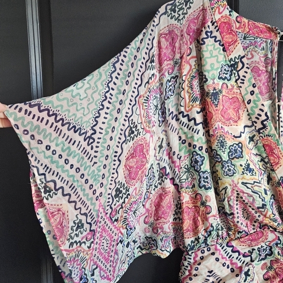 Anthropologie Maeve Multicolored Siya Kimono Dress Size 14 - Picture 3 of 15